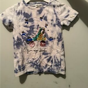 Hollister Kids Blue Tie-Dye Sequin Roller Skate Tee